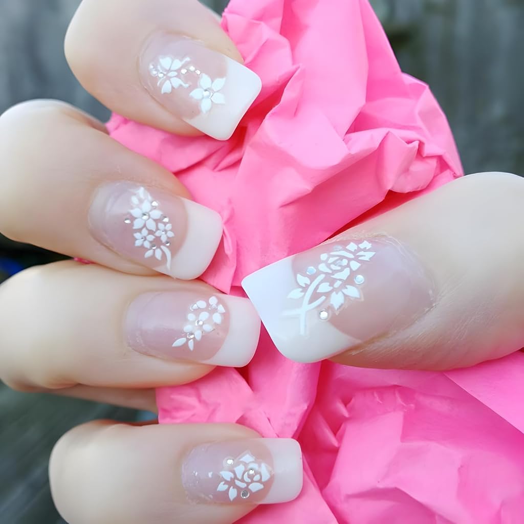 MAYCREATE® 30 Sheet Mini Flower Nail Decal Stickers Self-Adhesive Nail Art Decal Stickers Decorative Nail Decals Little White Flower French Nail Decals Craft Charm Stickers MAYCREATE® 30 Sheet Mini Flower Nail Decal Stickers Self-Adhesive Nail Art Decal Stickers Decorative Nail Decals Little White Flower French Nail Decals Craft Charm Stickers